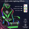 Hoffree Gaming Chair with Bluetooth Speakers Office Chair with Footrest and LED Lights Ergonomic Gaming Chairs High Back with Lumbar Support and Headrest Adjustable Swivel for Home Office,300Lb