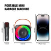 BONAOK Mini Karaoke Machine, Portable Bluetooth Speaker with 2 Wireless Microphone for Kids and Adults with Led Lights, Gifts for Girls and Boys Birthday Home Party(Black)