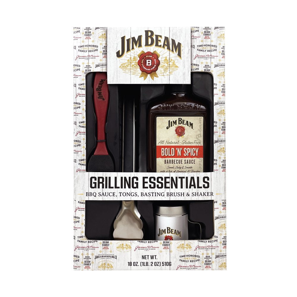 Jim Beam Deluxe BBQ Gift Includes 18Oz of Original Barbeque Sauce and Tools-Msrf