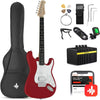 Donner 39" Electric Guitar Beginner Kit Solid Body Full Size Red HSS Pick up for Starter, with Amplifier, Bag, Digital Tuner, Capo, Strap, String,Cable, Picks DST-102R