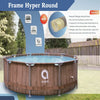 Avenli 10' X 30" Wood Pattern Premium round Fiberglass Frame above Ground Pool with Accessories