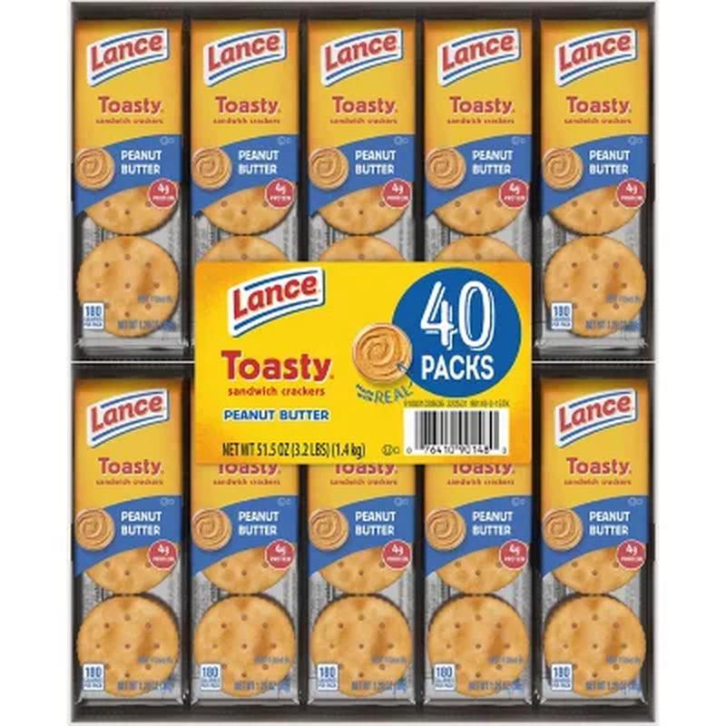 Lance Toasty Peanut Butter Sandwich Crackers (1.29 Oz., 40 Ct.)