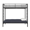 DHP Sammie Twin over Futon Metal Bunk Bed, Black