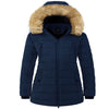 Wantdo Women'S plus Size Puffer Coats Quilted Puffer Jackets Waterproof Snow Coats Navy XL