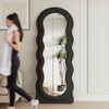 Vlush Wavy Full Length Mirror, Freestanding Floor Mirror with Stand, 63"X24" Wall Mounted Mirror for Bedroom (Black)