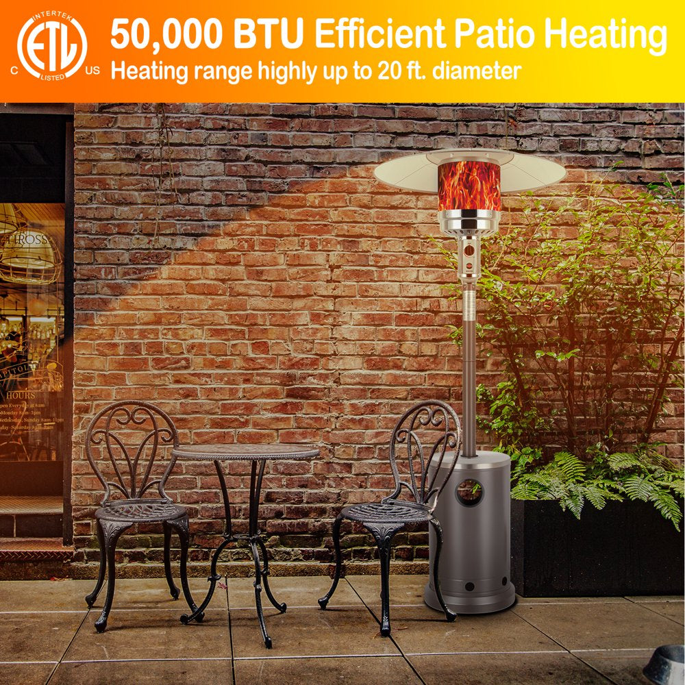 Hykolity 50,000 BTU Outdoor Propane Gas Heater, Auto Shut-Off Tilt Valve, Model WHC-0212