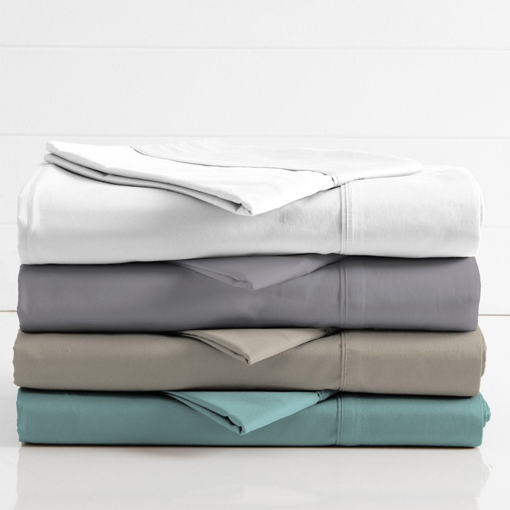 Color Sense 1200 Thread Count Luxury Cotton Blend Wrinkle Resistant Sheet Set Queen Beige