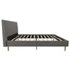 Mr. Kate Daphne Upholstered Bed with Headboard and Modern Platform Frame, Full, Dark Gray Linen