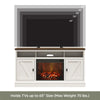 Ameriwood Home Ashton Lane Electric Fireplace TV Stand for Tvs up to 65", Magnolia Oak/Columbia Walnut