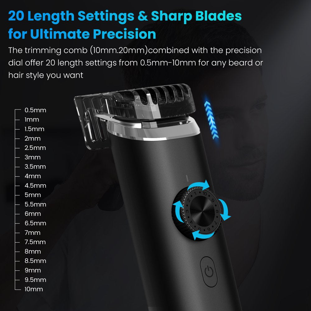 Sejoy Men'S Beard Trimmer,Hair Clippers, Waterproof Electric Nose Haircut Mustache Body Trimmer Cordless Foil Shaver Grooming Kit,Usb Rechargeable and LED Display Home Travel,Black