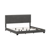 Willow Nail Head Trim Upholstered King Bed, Charcoal Faux Leather, by Hillsdale Living Essentials