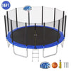 EUROCO 1500LB 16FT Trampoline for Adults and Kids, Trampoline with Enclosure ,Ladder,Basketball Hoop,Heavy Duty Recreational Trampoline Capacity for 9-10 Kids