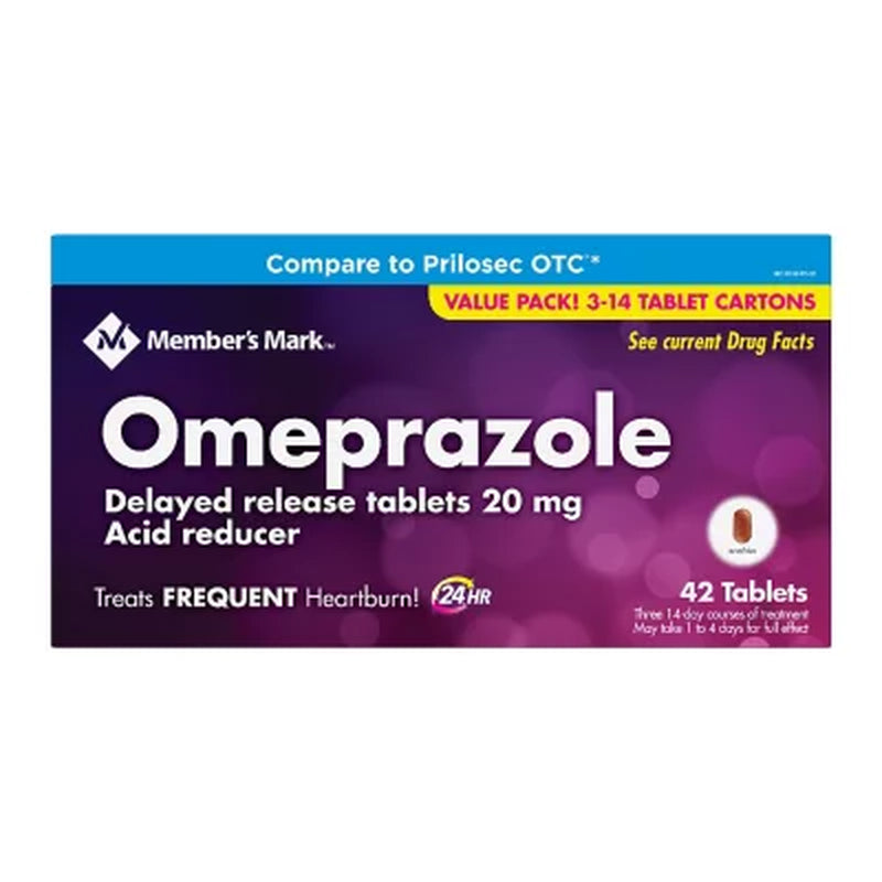 Member'S Mark Omeprazole Delayed Release Tablets 20 Mg. (42 Ct.)