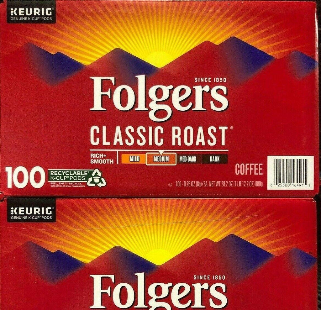 NEW 🔥 Folgers Classic Roast Coffee MEDIUM- 100 K-Cups🔥