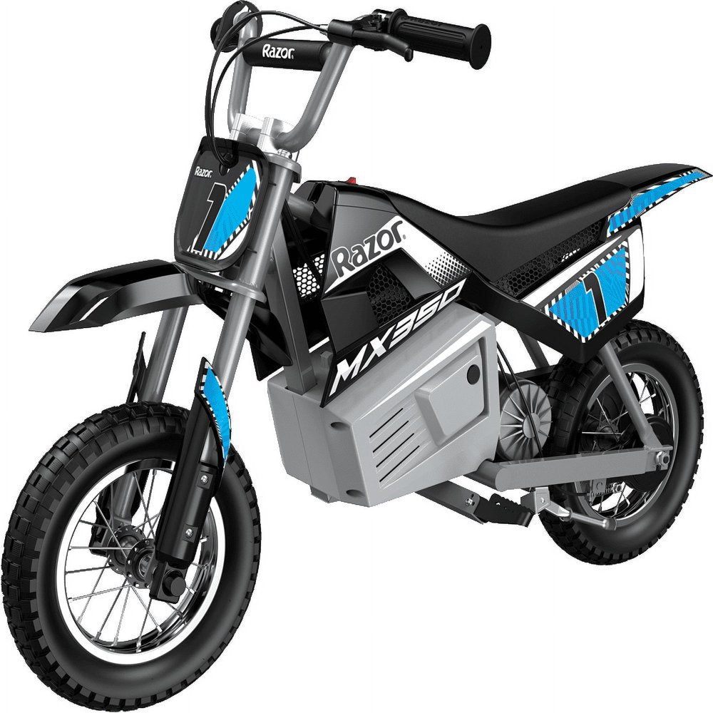 Razor Dirt Rocket MX350 - Black with Decals Included, 24V Electric-Powered Dirt Bike for Kids 13+