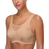 Wingslove Women'S High Support Sports Bra plus Size High Impact Wireless Full Coverage Non Padded Bounce Control, Beige 36G