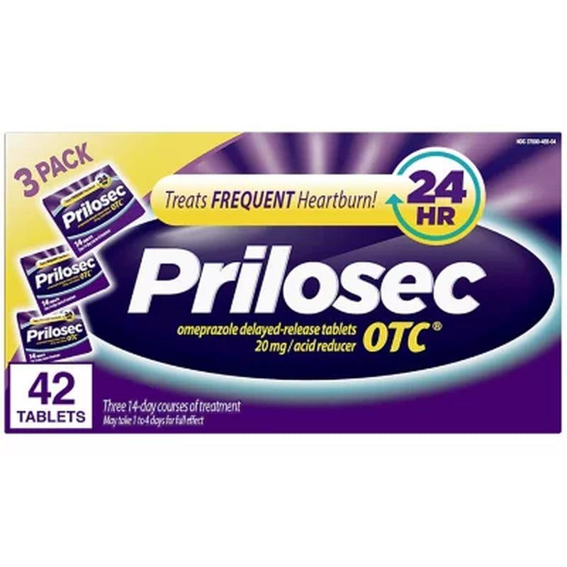 Prilosec OTC Omeprazole Heartburn Medicine and Acid Reducer Tablets, Proton Pump Inhibitor (42 Ct.)