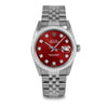 Pre-Owned Rolex 16014 Men'S 36Mm Datejust Wristwatch Red Diamond (3 Year Warranty)