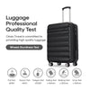 Ginza Travel 28 Inch Hard Shell Checked Luggage with Double Spinner Wheels,Black