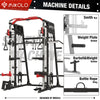 Mikolo Smith Machine Home Gym, 2200 Lbs Power Rack Cage with Cable Crossover, Weight Bar, 360° Landmine, Barbell Holders and Other Attachments, Total Body Strength Training Cage