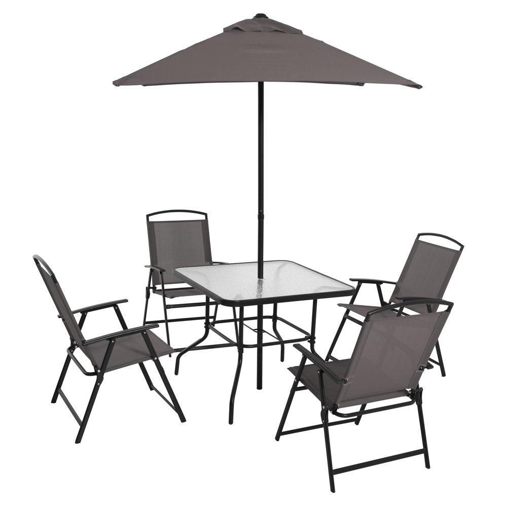 Mainstays Albany Lane 6 Piece Outdoor Patio Dining Set, Grey