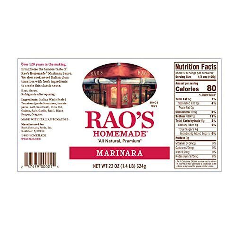 Rao'S Homemade Marinara Sauce 22 Ounce . 2 Pk. 22 Ounce 980226016