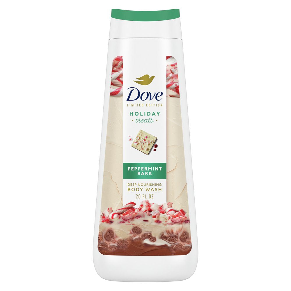 Dove Peppermint Bark Liquid Body Wash for Deep Nourishment Holiday Treats Limited Edition, 20 Oz