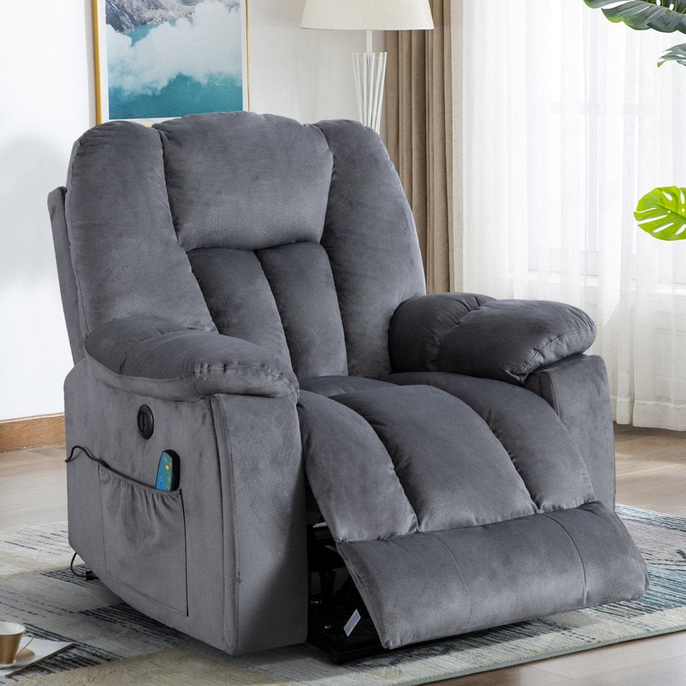 Bonzyhome Large Power Lift Chair Recliner for Elderly, Heavy Duty Electric Lift Recliner with Massage,For Tall Men,Gray