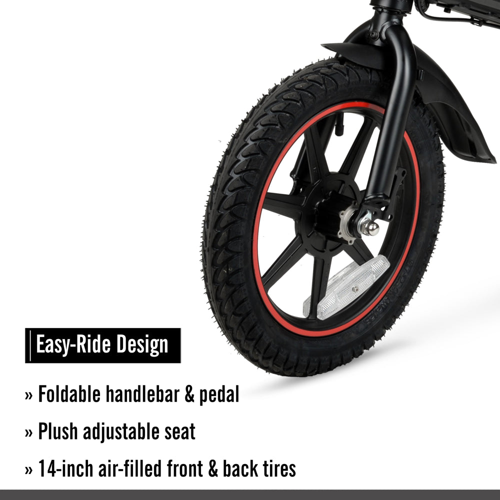 Hyper Bicycles 14" 36V Foldable Compact Electric Bike W/Throttle, 350W Motor, Recommended Age: 14+