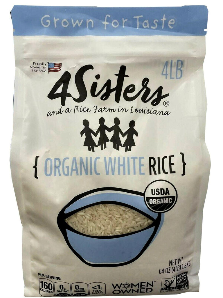 🔥 4Sister Organic Rice Long Grain White 4 Lb 🔥