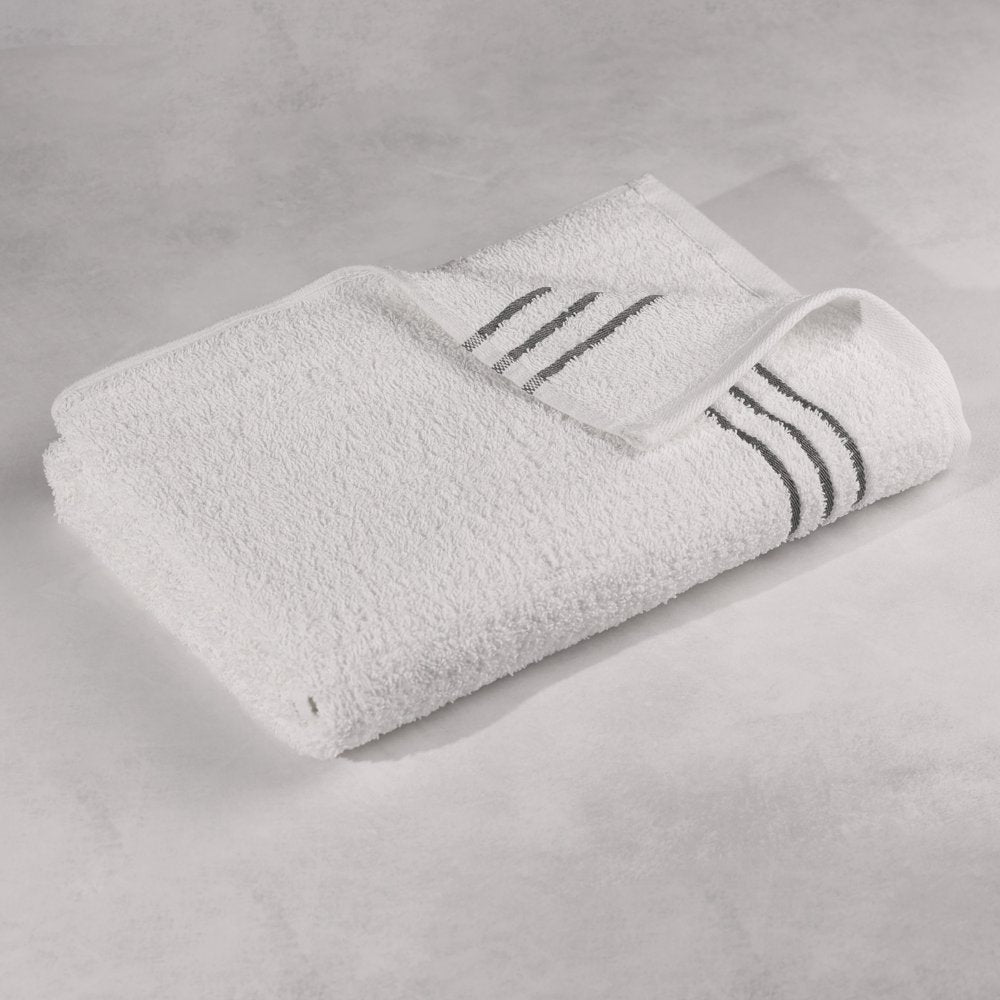 Mainstays Soft & Plush Touch Adult 24-Piece Cotton-Recycled Polyester Bath Towel Set, White