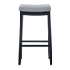 Linon Claridge 32" Backless Indoor Bar Stool, Black with Gray Faux Leather, Includes 1 Stool