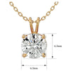 Superjeweler 1 Carat Moissanite Necklace 14K Yellow Gold for Female