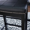 Linon Claridge 32" Backless Indoor Bar Stool, Black with Black Faux Leather, Includes 1 Stool