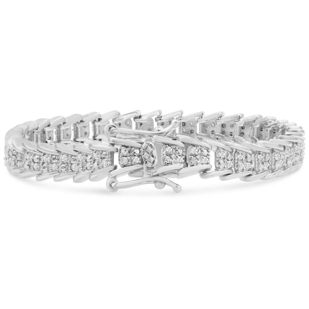 Superjeweler 1 Carat Diamond Bracelet in Platinum Overlay, 7 Inches for Women