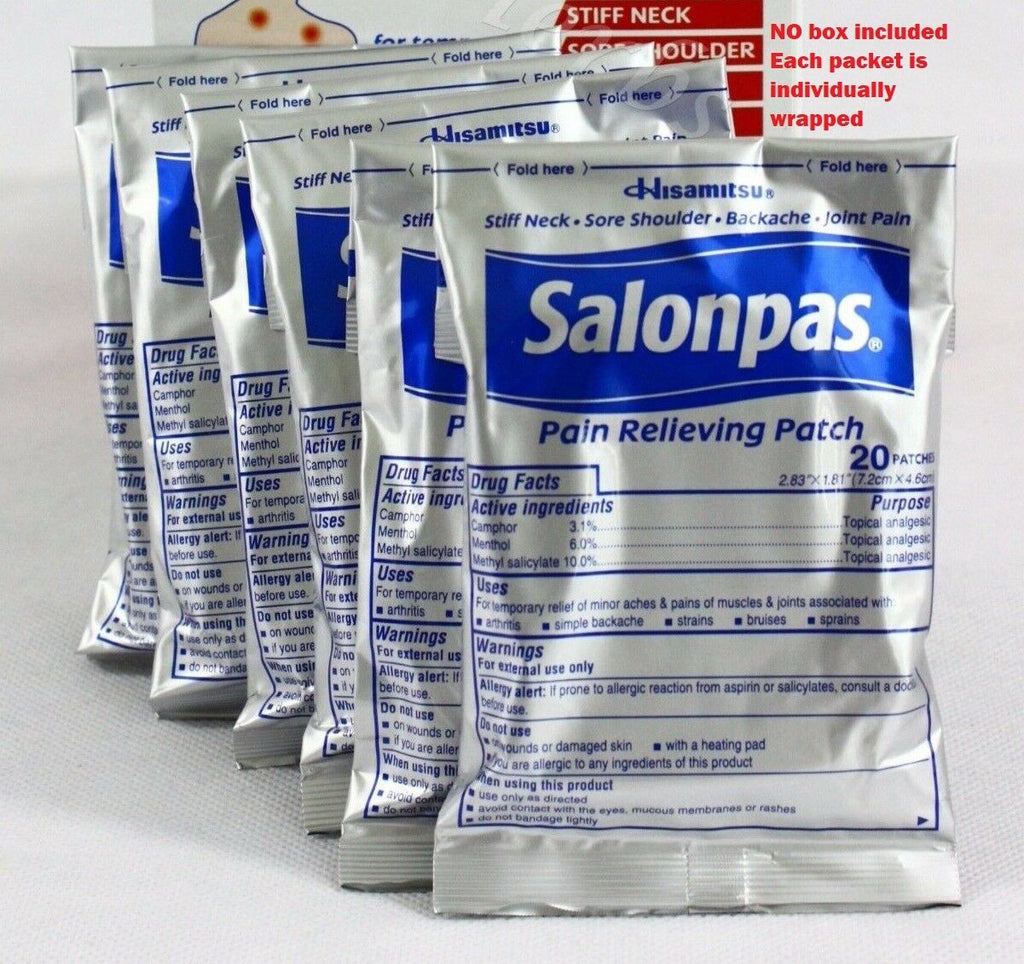 Salonpas Pain Relieving Patches New Sealed Free Shipping 20/40/60/80/10