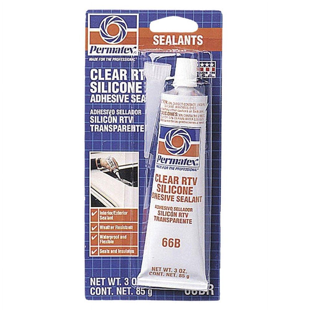 Permatex 80050 #66 CLEAR SILICONE ADHESIVE 3 OZ TUBE