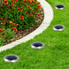 Mainstays Solar Powered Stainless Steel LED Landscape Walkway Disc Lights, 12 Lumens (4 Count)