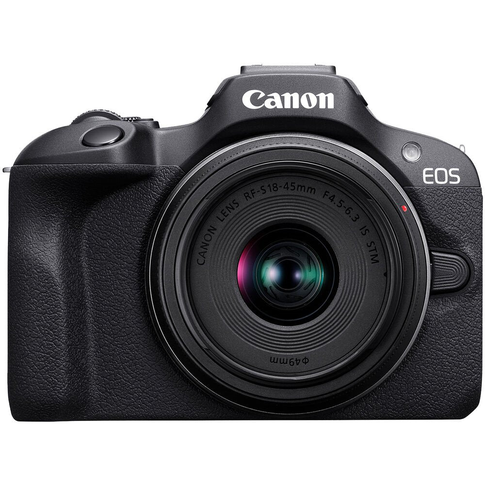 Canon EOS R100 - Mirrorless Camera - 24.1 MP - APS-C - 4K / 29.97 Fps - 2.5X Optical Zoom RF-S 18-45Mm F4.5-6.3 IS STM Lens - Wi-Fi, Bluetooth - Black