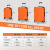 Zimtown Hardside Lightweight Spinner Orange 3 Piece Luggage Set with TSA Lock