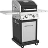 Nexgrill Deluxe 2 Burner Propane Gas Grill, for Outdoor Cooking, Patio, Garden Barbecue Grill with Two Foldable Shelves, Silver and Black