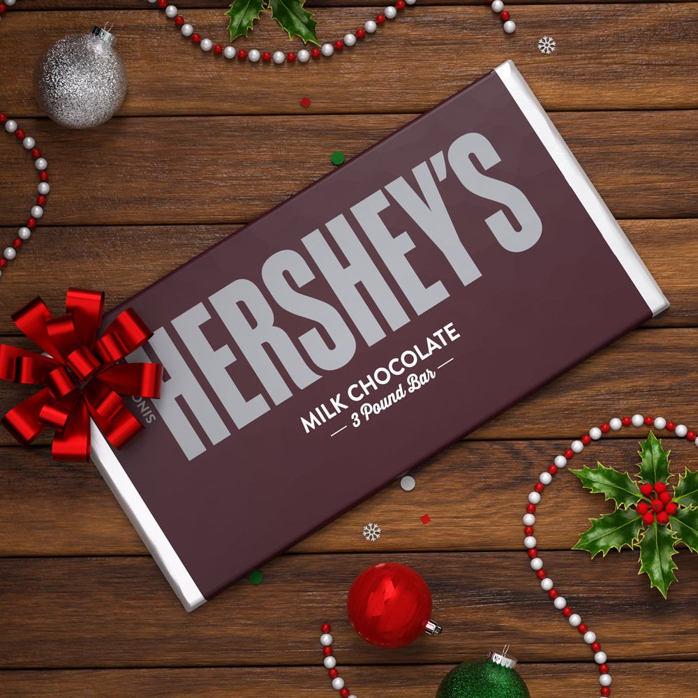 Hershey'S Milk Chocolate Christmas Candy, Bulk Bar 3 Lb