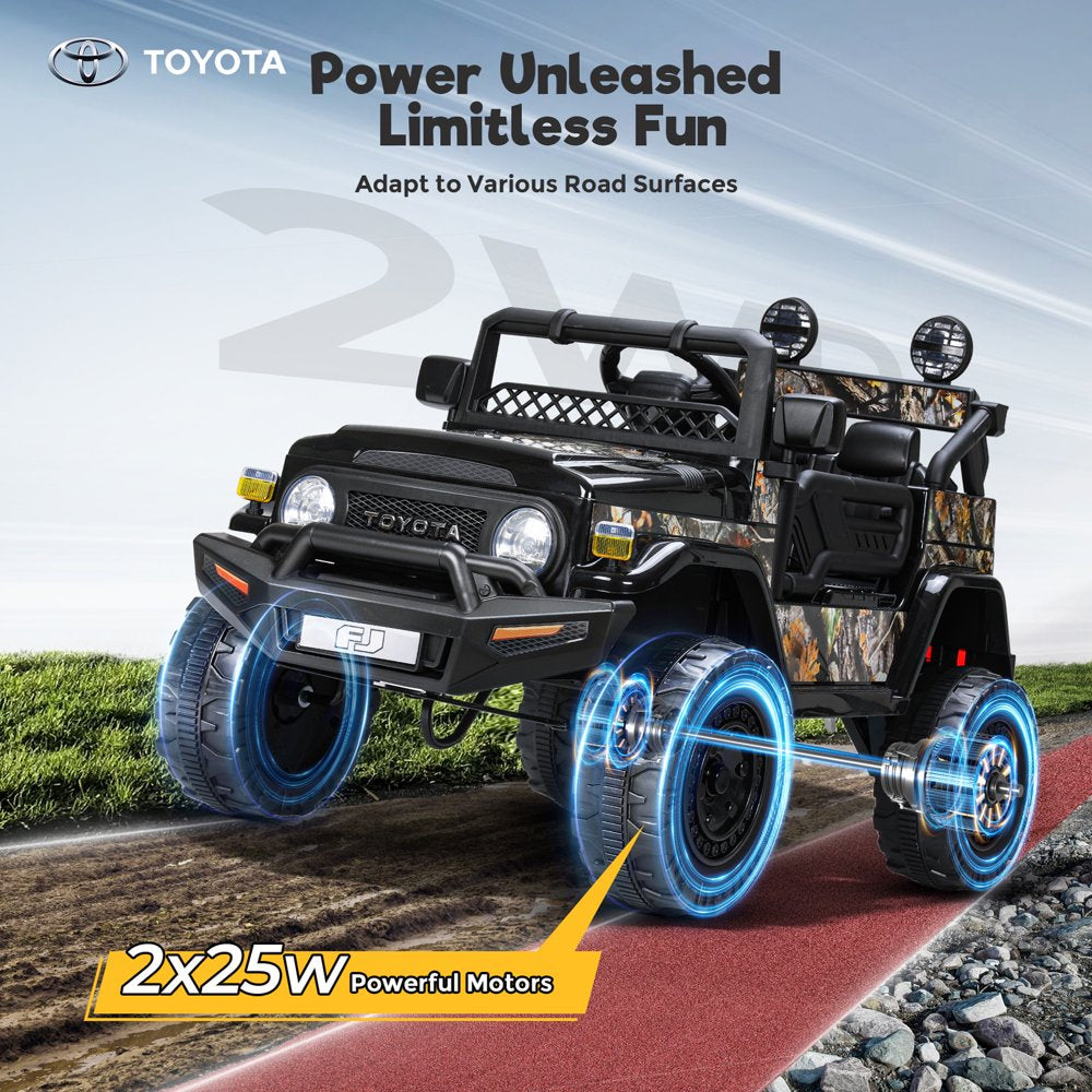 Licensed Toyota FJ Cruiser 12V 7AH Kids Electric Ride on Truck Battery Powered Car Toys 3 Speeds with Parent Remote Control,Spring Suspension & Slow Start