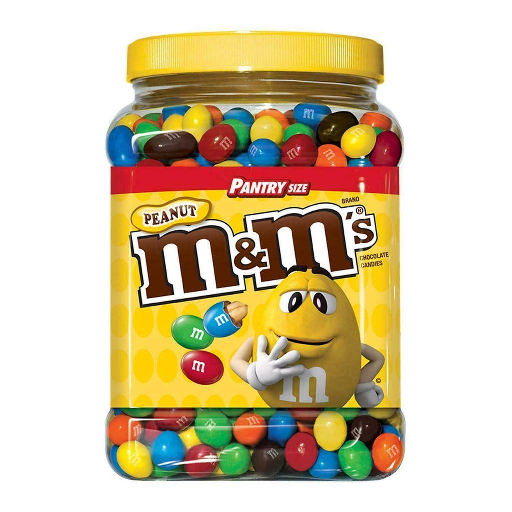 M&M'S Peanut Chocolate Candy, Plastic Pantry Size Jar (62 Oz.)