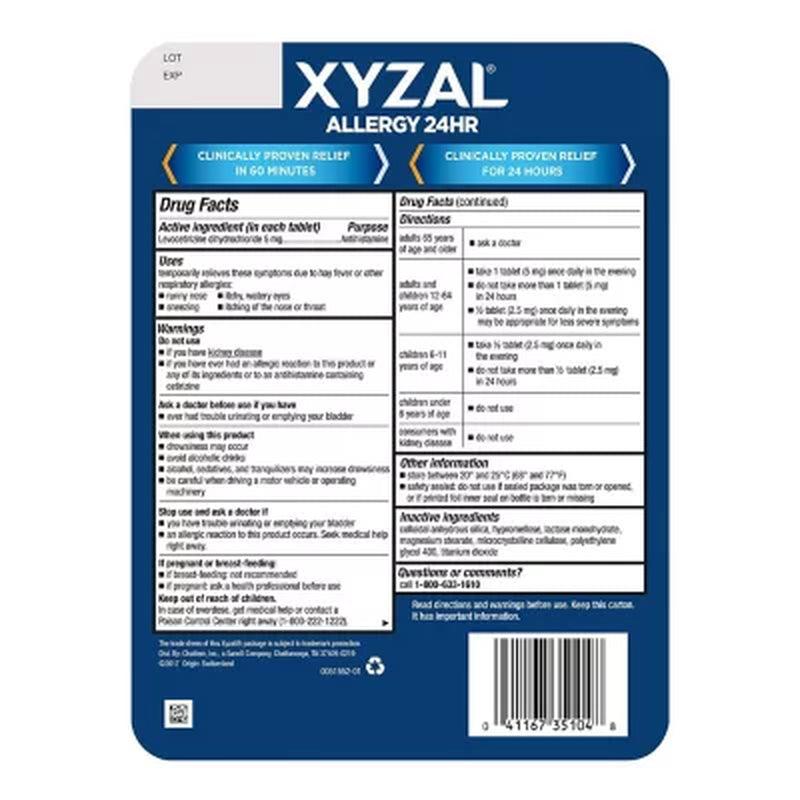 Xyzal Adult Allergy 24HR, Allergy Relief Tablets (55 Ct., 2 Pk.)