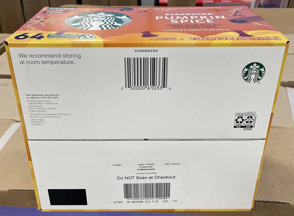 Starbucks Limited Edition 2023 Coffee K-Cups Pumpkin Spice (64 Ct) Exp 02/2024