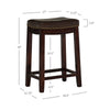 Linon Claridge 26" Backless Indoor Counter Stool, Dark Brown with Brown Faux Leather, Includes 1 Stool