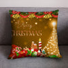 PEONAVET Christmas Red Gold Decor Throw Pillow Covers Xmas Outdoor Holiday Winter Deer Home Decorative Cushion Covers Tree Snowflake Decoration for Couch Sofa 18X18 Merry Christmas