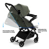 Mompush Lithe V2 Lightweight Stroller with Snack Tray, Newborn Nest Mode, Forest, 17.3LB, Unisex