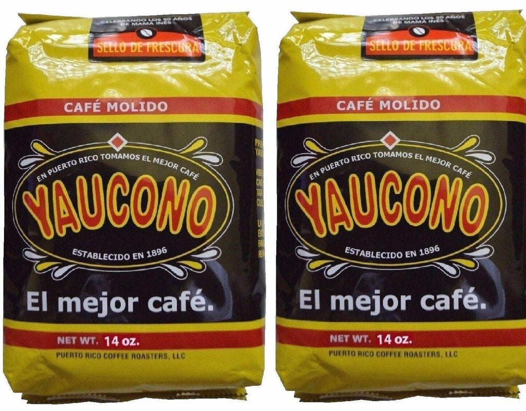 X2 Paquetes De CAFE YAUCONO, CAFE MOLIDO-GROUND COFFEE 14Oz.